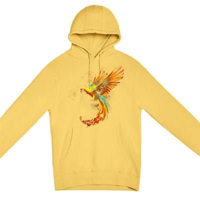 Parrot Bird Colorful Plume Feathers Birdwatching Gift Cute Gift Premium Pullover Hoodie