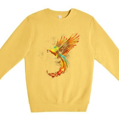 Parrot Bird Colorful Plume Feathers Birdwatching Gift Cute Gift Premium Crewneck Sweatshirt