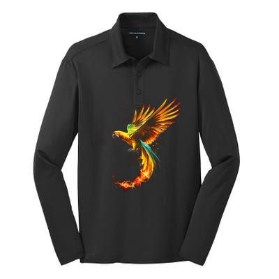 Parrot Bird Colorful Plume Feathers Birdwatching Gift Cute Gift Silk Touch Performance Long Sleeve Polo