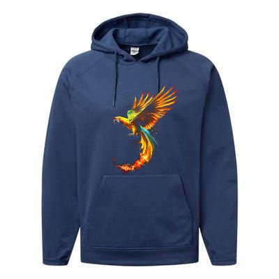 Parrot Bird Colorful Plume Feathers Birdwatching Gift Cute Gift Performance Fleece Hoodie