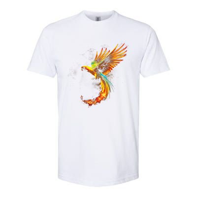 Parrot Bird Colorful Plume Feathers Birdwatching Gift Cute Gift Softstyle CVC T-Shirt