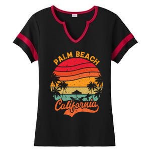 Palm Beach California Surfing Paradise Ladies Halftime Notch Neck Tee