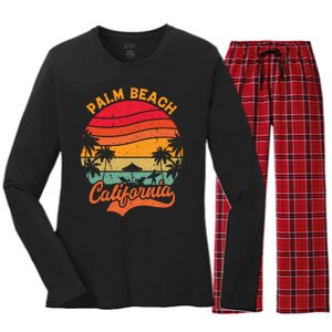 Palm Beach California Surfing Paradise Women's Long Sleeve Flannel Pajama Set 