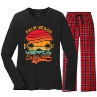 Palm Beach California Surfing Paradise Women's Long Sleeve Flannel Pajama Set 