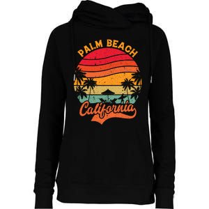 Palm Beach California Surfing Paradise Womens Funnel Neck Pullover Hood