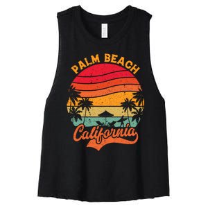 Palm Beach California Surfing Paradise Women's Racerback Cropped Tank