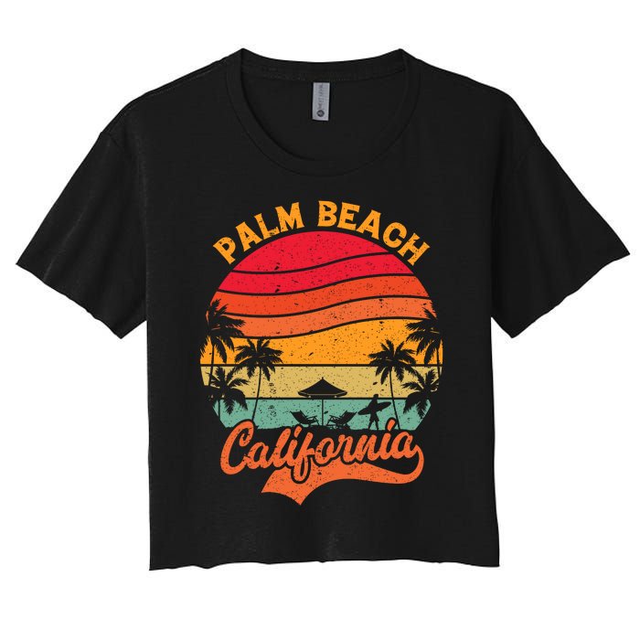 Palm Beach California Surfing Paradise Women's Crop Top Tee