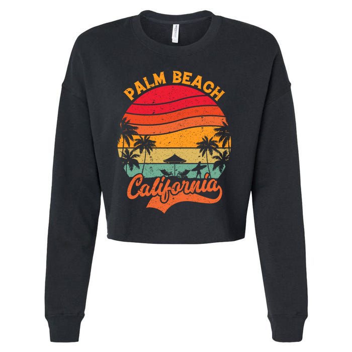 Palm Beach California Surfing Paradise Cropped Pullover Crew