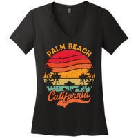 Palm Beach California Surfing Paradise Women's V-Neck T-Shirt