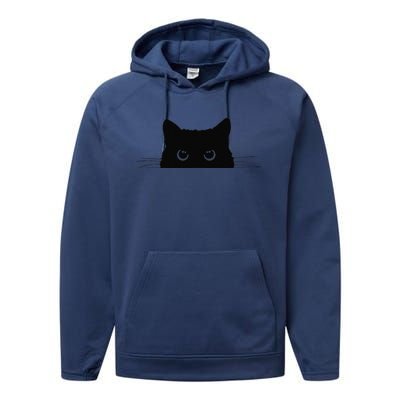 Pocket Black Cat Lover Gift Performance Fleece Hoodie