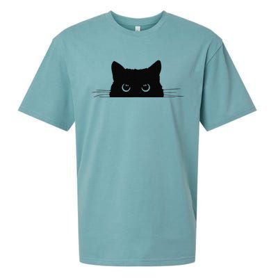 Pocket Black Cat Lover Gift Sueded Cloud Jersey T-Shirt