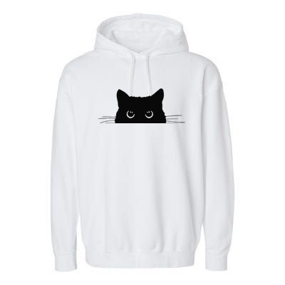 Pocket Black Cat Lover Gift Garment-Dyed Fleece Hoodie