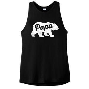 Papa Bear Cute Fathers Day Top Gift Ladies PosiCharge Tri-Blend Wicking Tank