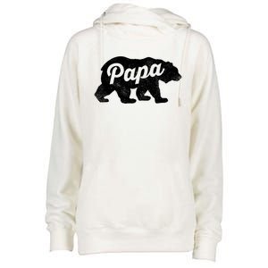 Papa Bear Cute Fathers Day Top Gift Womens Funnel Neck Pullover Hood