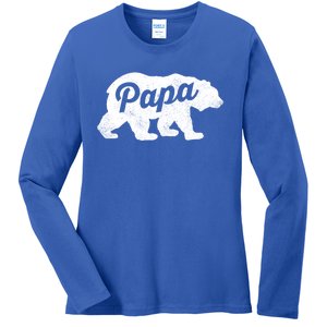 Papa Bear Cute Fathers Day Top Gift Ladies Long Sleeve Shirt