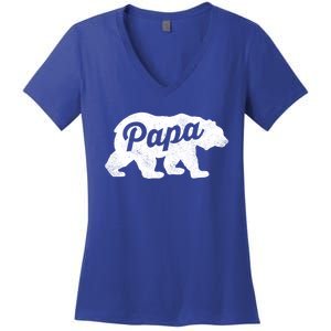 Papa Bear Cute Fathers Day Top Gift Women's V-Neck T-Shirt