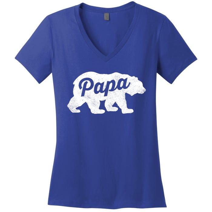 Papa Bear Cute Fathers Day Top Gift Women's V-Neck T-Shirt