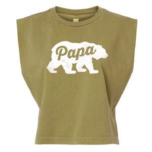 Papa Bear Cute Fathers Day Top Gift Garment-Dyed Women's Muscle Tee