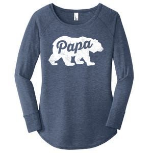 Papa Bear Cute Fathers Day Top Gift Women's Perfect Tri Tunic Long Sleeve Shirt