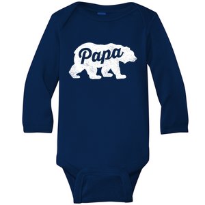 Papa Bear Cute Fathers Day Top Gift Baby Long Sleeve Bodysuit