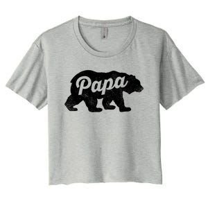 Papa Bear Cute Fathers Day Top Gift Women's Crop Top Tee