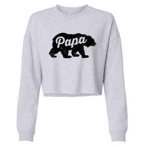 Papa Bear Cute Fathers Day Top Gift Cropped Pullover Crew