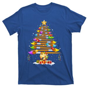 Paint Brush Christmas Tree Decor Xmas Rtist Art Teacher Gift T-Shirt