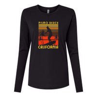 Pismo Beach California Surf Summer Vacation Vintage Womens Cotton Relaxed Long Sleeve T-Shirt