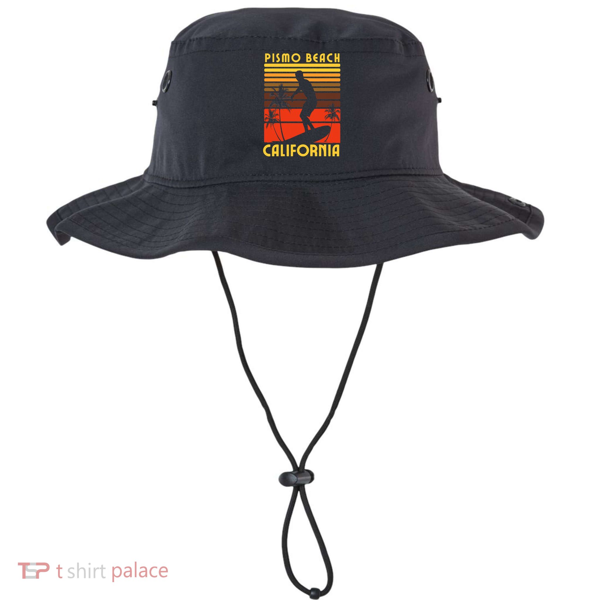 Pismo Beach California Surf Summer Vacation Vintage Bucket Hat