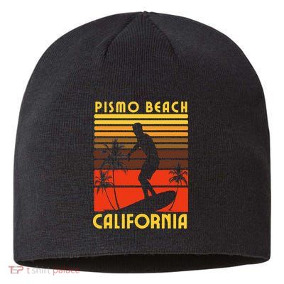 Pismo Beach California Surf Summer Vacation Vintage Sustainable Beanie