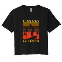 Pismo Beach California Surf Summer Vacation Vintage Women's Crop Top Tee