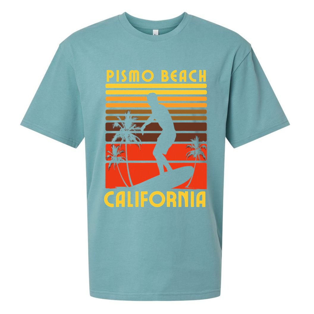 Pismo Beach California Surf Summer Vacation Vintage Sueded Cloud Jersey T-Shirt