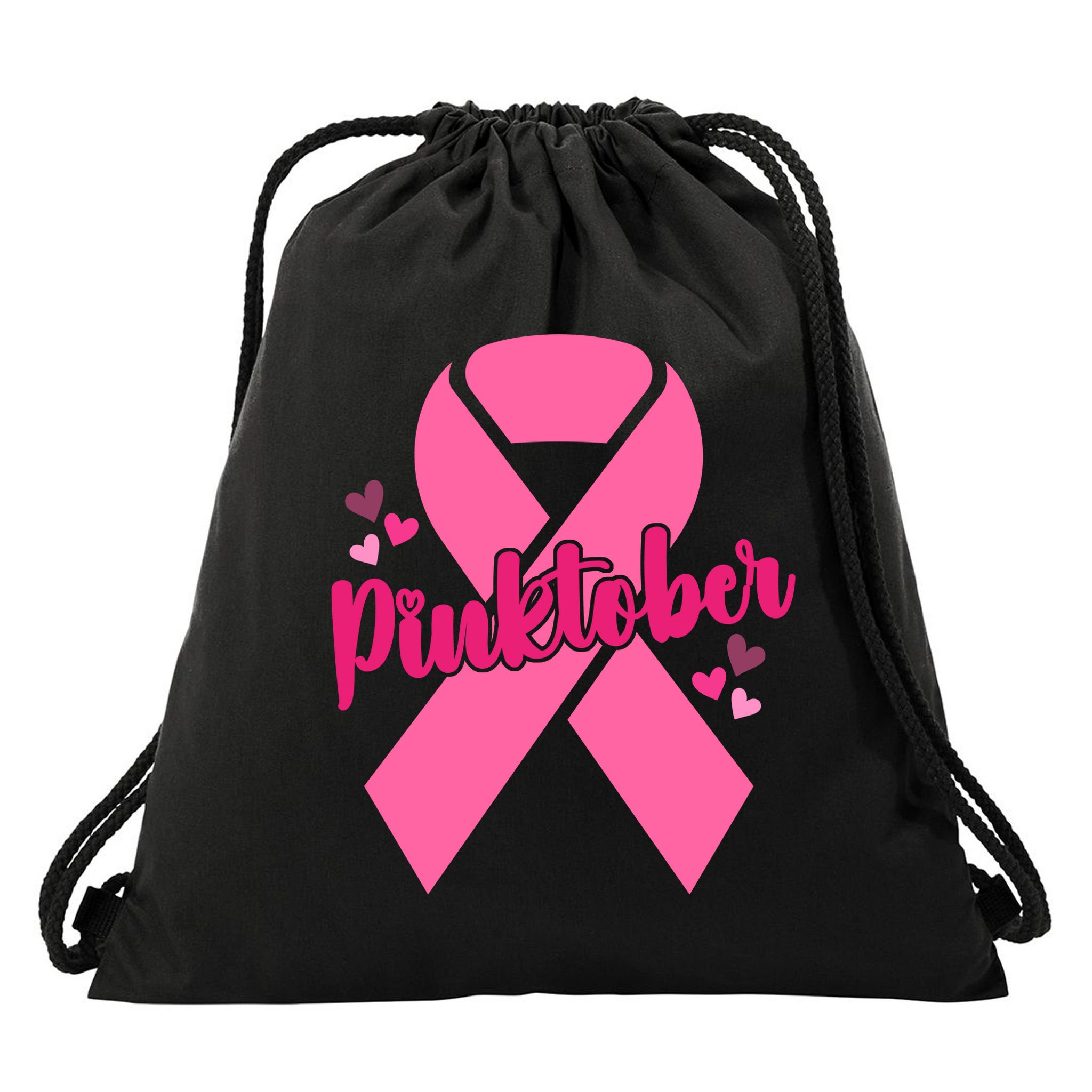 Pinktober Breast Cancer Awareness October Drawstring Bag