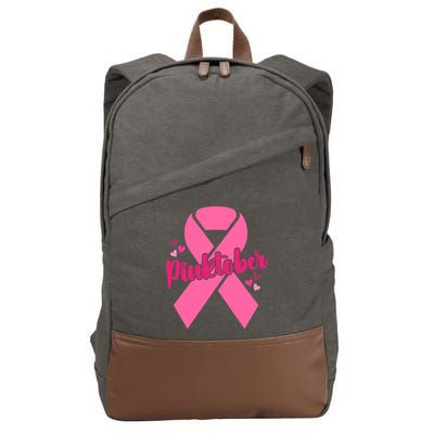 Pinktober Breast Cancer Awareness October Cotton Canvas Backpack