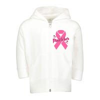 Pinktober Breast Cancer Awareness October Toddler Zip Fleece Hoodie