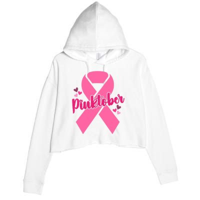 Pinktober Breast Cancer Awareness October Crop Fleece Hoodie