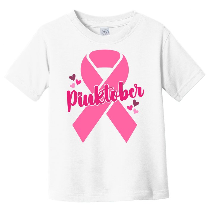 Pinktober Breast Cancer Awareness October Toddler T-Shirt