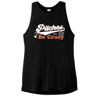 Pitches Be Crazy Funny Badminton Players Pitches Sport Lover Gift Ladies PosiCharge Tri-Blend Wicking Tank