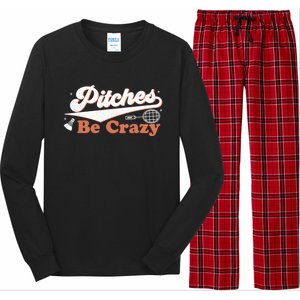 Pitches Be Crazy Funny Badminton Players Pitches Sport Lover Gift Long Sleeve Pajama Set