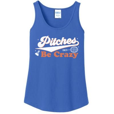 Pitches Be Crazy Funny Badminton Players Pitches Sport Lover Gift Ladies Essential Tank