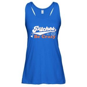 Pitches Be Crazy Funny Badminton Players Pitches Sport Lover Gift Ladies Essential Flowy Tank