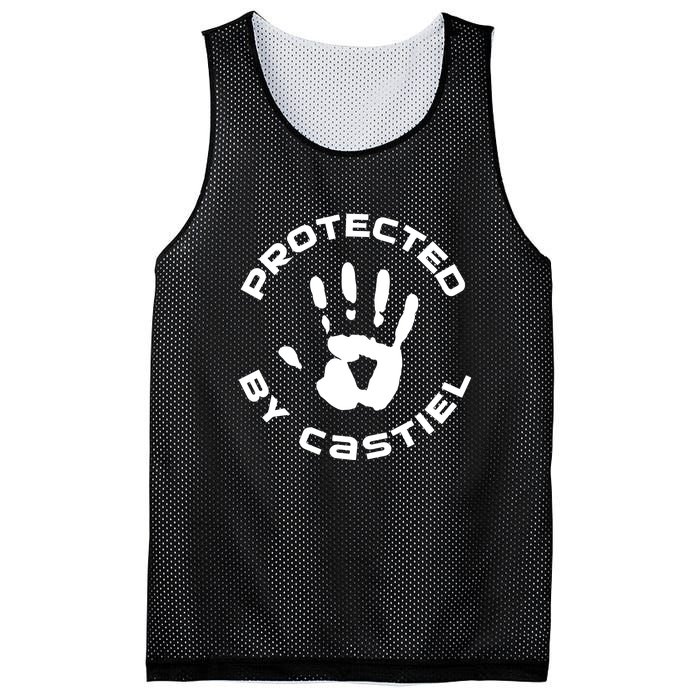 Protected By Castiel Supernatural Mesh Reversible Basketball Jersey Tank