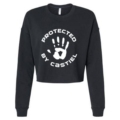 Protected By Castiel Supernatural Cropped Pullover Crew