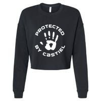 Protected By Castiel Supernatural Cropped Pullover Crew