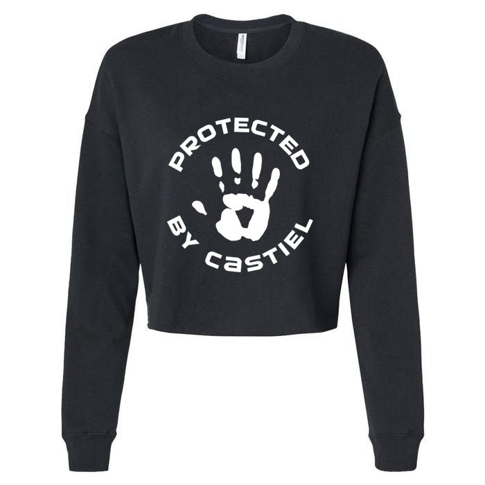 Protected By Castiel Supernatural Cropped Pullover Crew