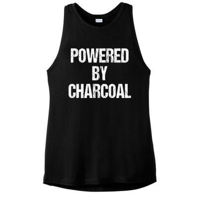 Powered By Charcoal Bbq Grill Barbecue Gift Ladies PosiCharge Tri-Blend Wicking Tank