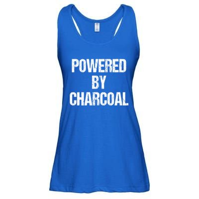 Powered By Charcoal Bbq Grill Barbecue Gift Ladies Essential Flowy Tank