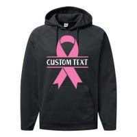 Personalize Breast Cancer Awareness Custom Text Performance Fleece Hoodie