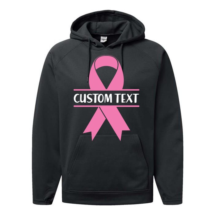 Personalize Breast Cancer Awareness Custom Text Performance Fleece Hoodie