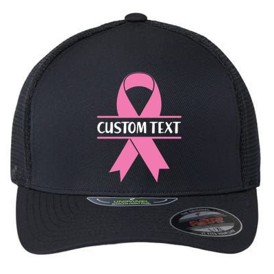 Personalize Breast Cancer Awareness Custom Text Flexfit Unipanel Trucker Cap